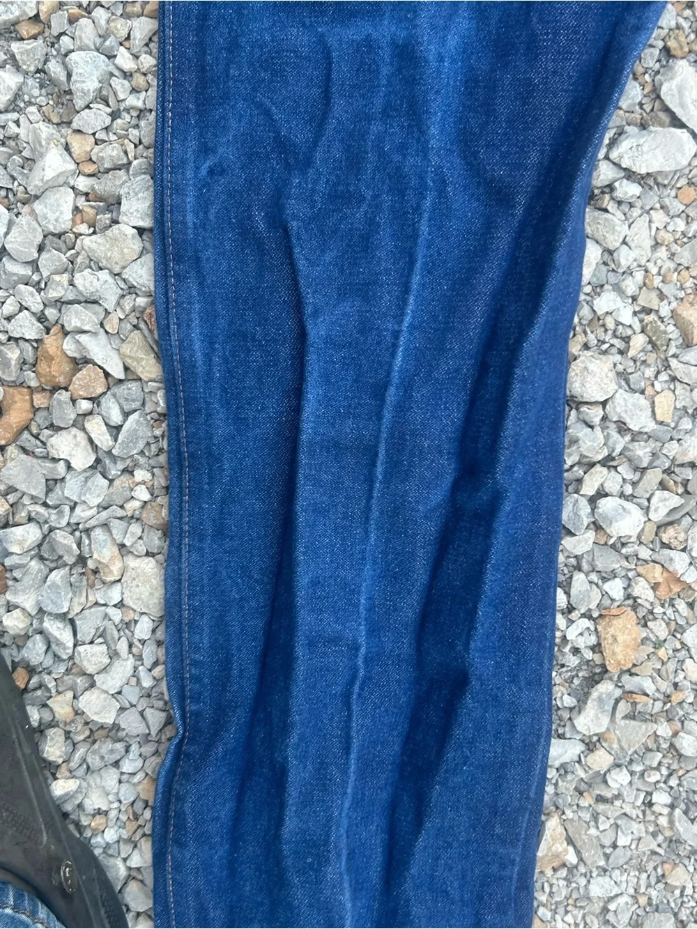 Wrangler Blue Denim Jeans with Orange Stitching 33x32